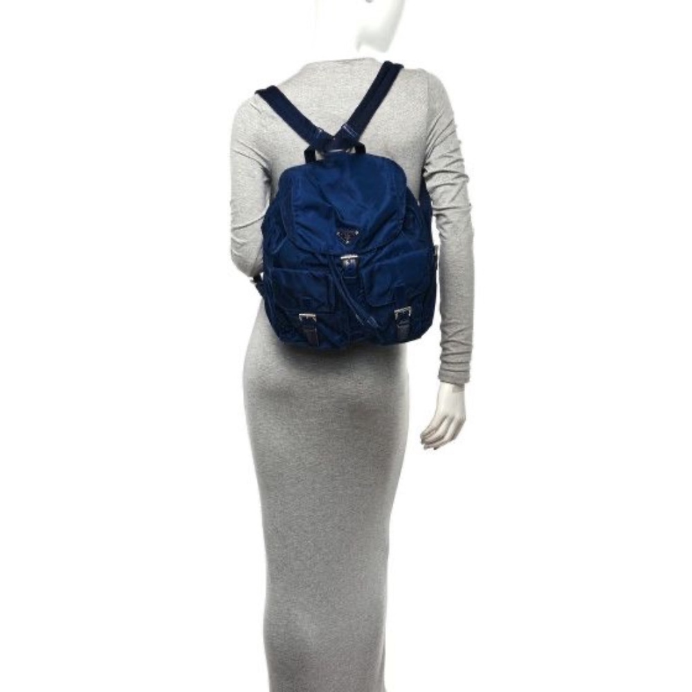 Authentic Prada Nylon Vela Medium Backpack Navy B… - image 3
